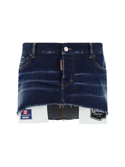 Dsquared2 Logo-tag Denim Skirt