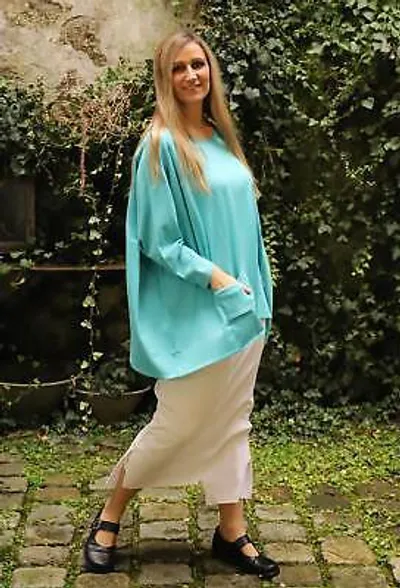 Pre-owned Philomena Christ - Lagenlook Oversize Pullover Gr 44 46 48 50 52 54 56 58 - Türk In Blau