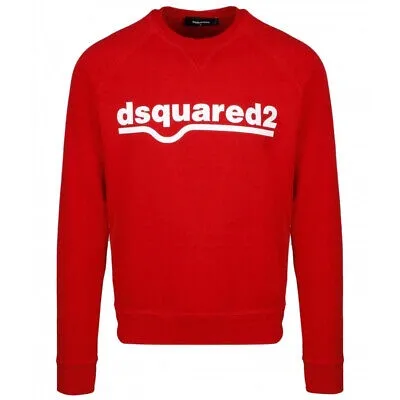 Pre-owned Dsquared2 Herren Sweatshirts S74gu0460 S25030 307 Jumper In Rot