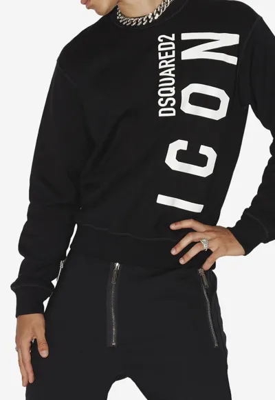 Pre-owned Dsquared2 Be Icon Sweatshirt Black In Schwarz