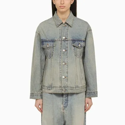 Balenciaga Light Blue Washed Effect Denim Jacket