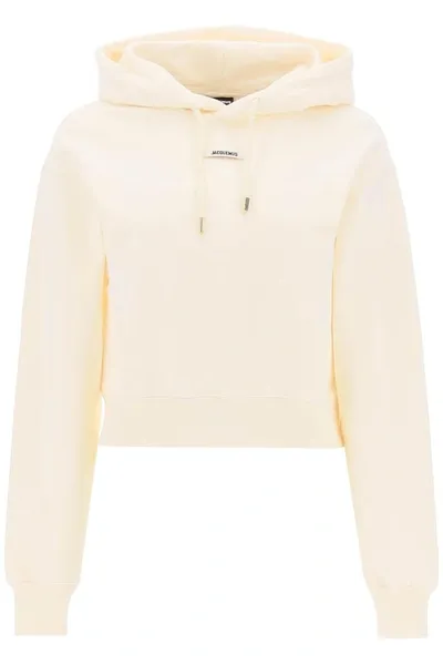 Jacquemus Neutral Le Hoodie Grosgrain Cotton Hoodie In Multicolor