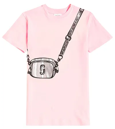 Marc Jacobs Kids' Printed Cotton Jersey T-shirt Dress In Pink  Washed Pink