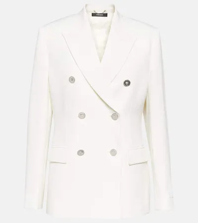 Versace Virgin Wool Blazer In White