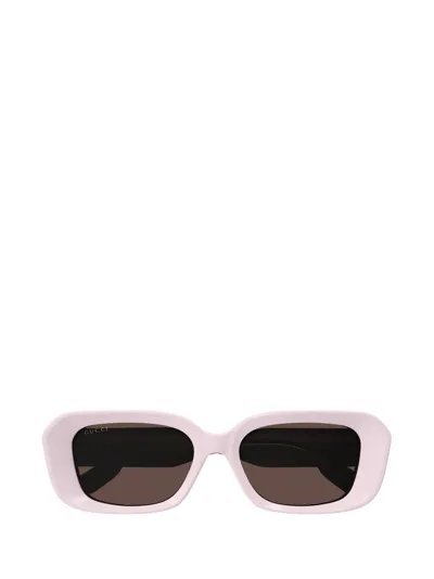 Gucci Eyewear Rectangle Frame Sunglasses In Pink