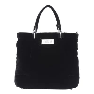 Maison Margiela Small Glam Slam Logo Patch Tote Bag In Black