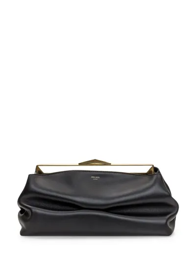 Jimmy Choo Diamond Frame Clutch Bag In Black