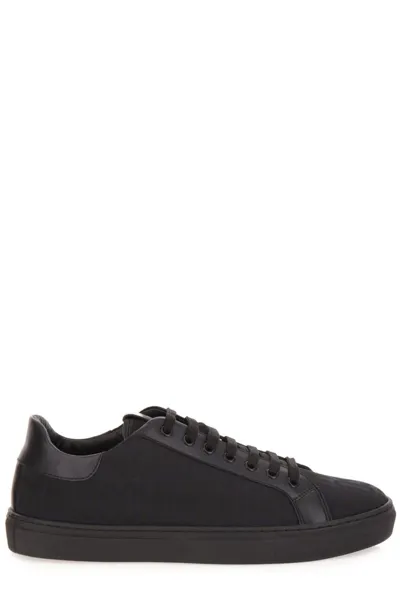 Moschino Jacquard Logo Embossed Sneakers In Negro