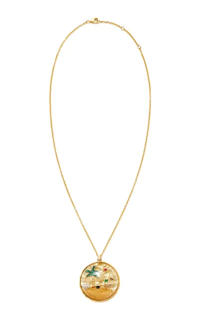 Yvonne Léon Treasure Island 18k Yellow Gold Diamond; Multi-gem Pendant Necklace