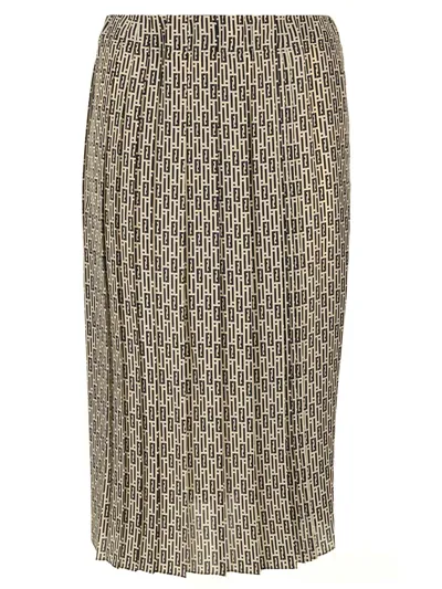 Fendi Printed Crepe Skirt In Multicolor