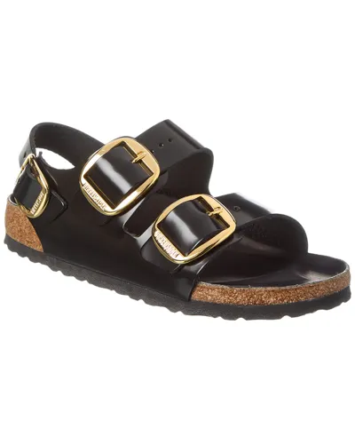 Birkenstock Milano Big Buckle High Shine Sandals In High Shine Black