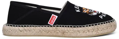 Kenzo Tiger Logo Detailed Espadrilles In Black