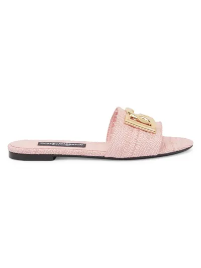 Dolce & Gabbana Dg Logo Sandals In Rose