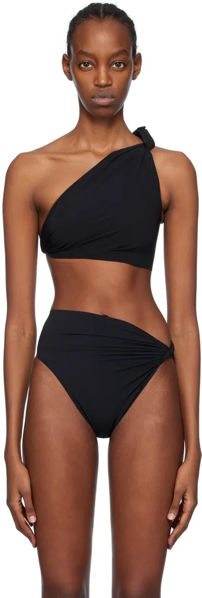 Rick Owens Black Twist Bikini Top In 09 Black