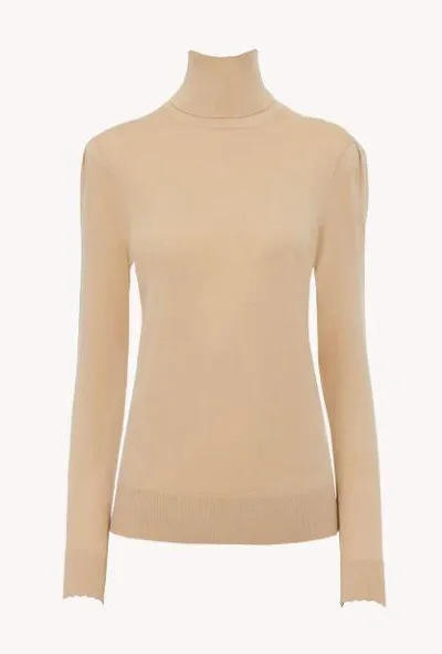 Chloé High Neck Sweater In Beige