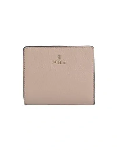 Furla Camelia S Compact Wallet Woman Wallet Light Brown Size - Leather In Grey