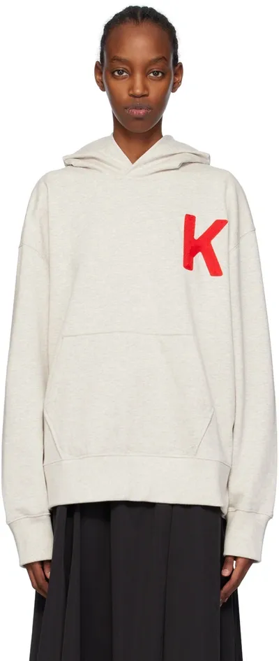 Kenzo Lucky Tiger Over Hoodie In Pale Gray