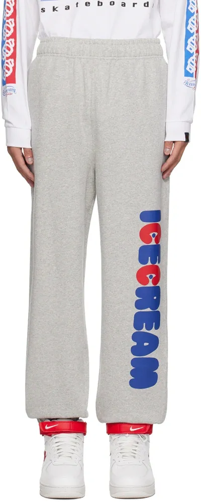 Icecream Gray Patch Pocket Sweatpants In Heather Grey