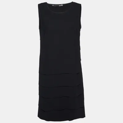 Pre-owned Love Moschino Black Crepe Pleated Sleeveless Dress M