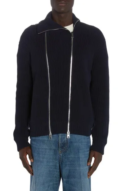 Bottega Veneta Double Zipped Cardigan In Blue