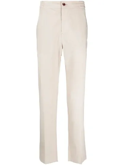 Etro Press-crease Cotton Trousers In Beige