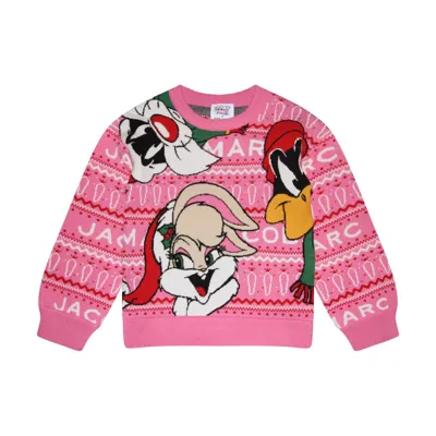 Marc Jacobs Kids' Looney Tunes Jacquard Sweater In Apricot