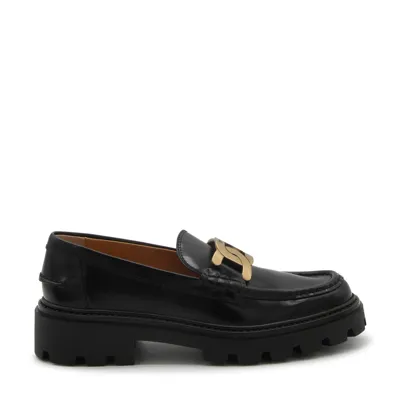 Tod's Black Leather Loafers