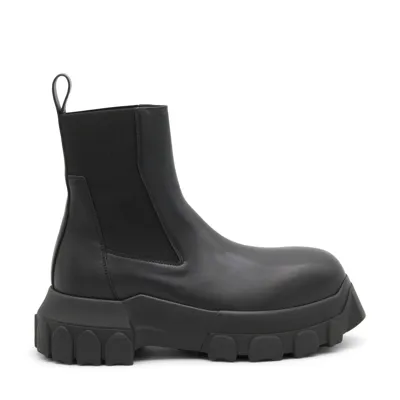 Rick Owens Beatle Bozo Tractor Leather Boots In Black