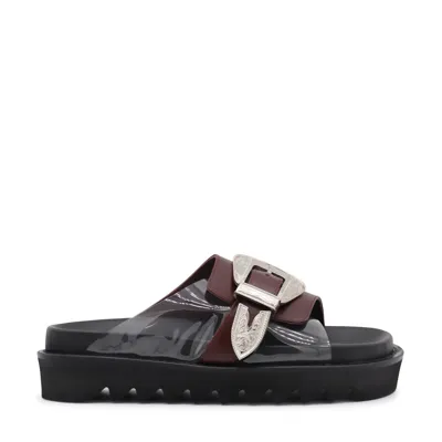 Toga Burgundy Buckle Sandals