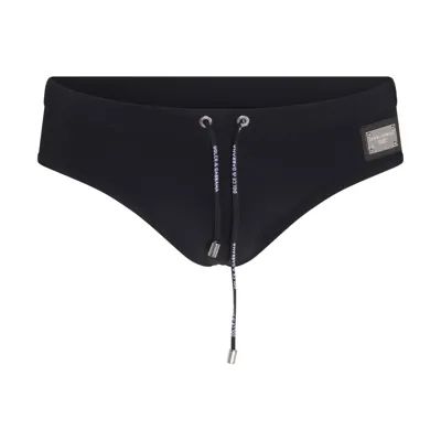 Dolce & Gabbana Black Logo Slip Beachwear