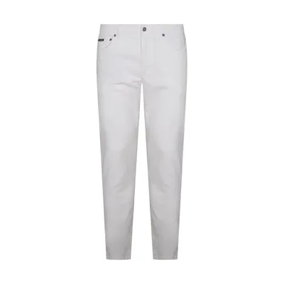 Dolce & Gabbana White Cotton Blend Jeans