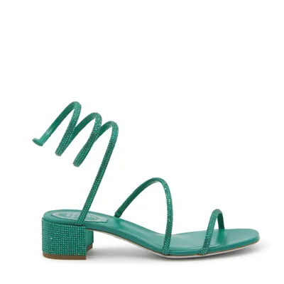 René Caovilla Rene Caovilla Green Leather Cleo Sandals