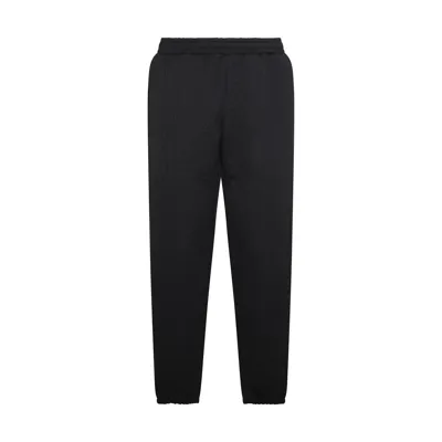 Moschino Black Cotton Track Pants In Nero