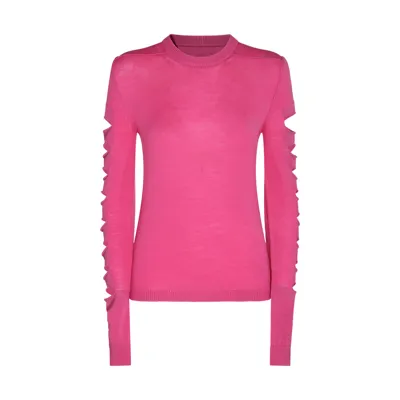 Rick Owens Pink Wool-cotton Blend Jumper In Hot Pink