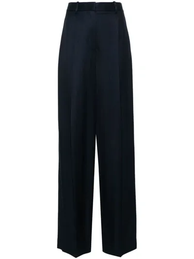 Theory Pleated Tailored Trousers In Xlv Nocturne Navy