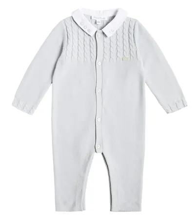 Tartine Et Chocolat Baby Cable-knit Cotton Onesie In Blue