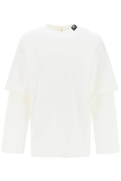 Oamc Long Sleeved Layered T Shirt In White