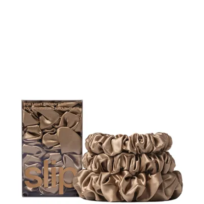 Slip Pure Silk Back To Basics Assorted Scrunchie Set (various Colours) - Light Brown