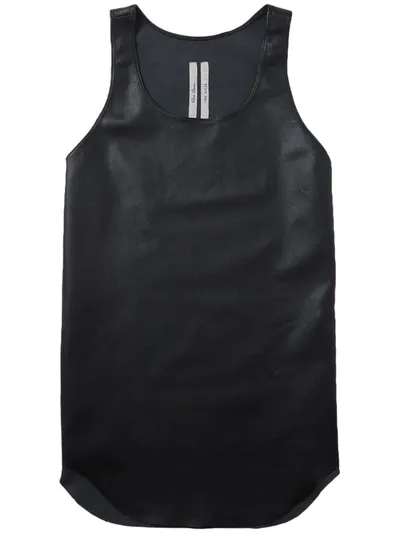 Rick Owens Leather Tank Top In Black