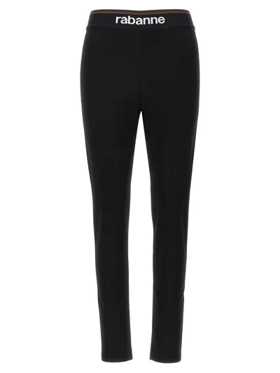 Rabanne Paco  Logo Leggings In Black