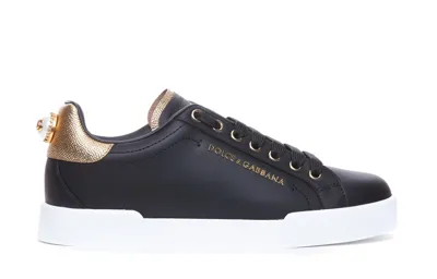 Dolce & Gabbana Portofino Sneakers In Black