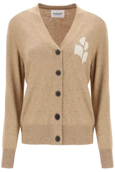 Isabel Marant Étoile Isabel Marant Etoile Karin Cardigan With Logo Intarsia Women In Brown