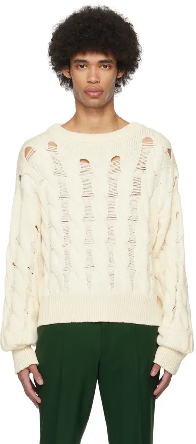 Egonlab Off-white Oversized Sweater In Natural Raw