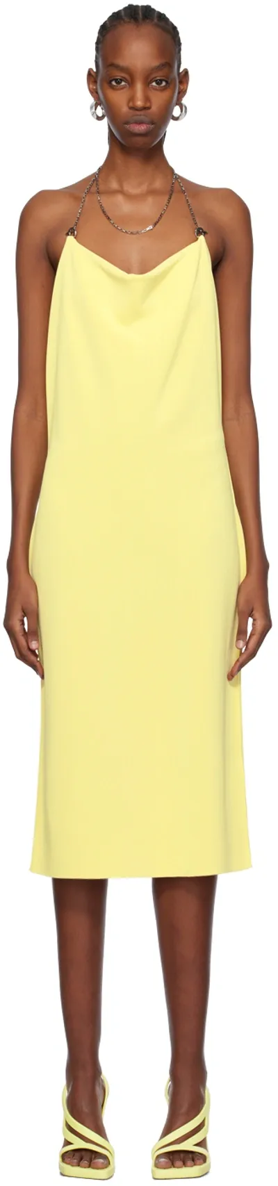 Bottega Veneta Yellow Chain Midi Dress In Pineapple