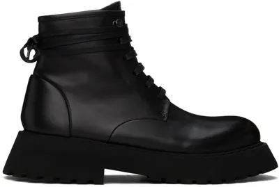 Marsèll Lace-up Leather Ankle Boots In Schwarz