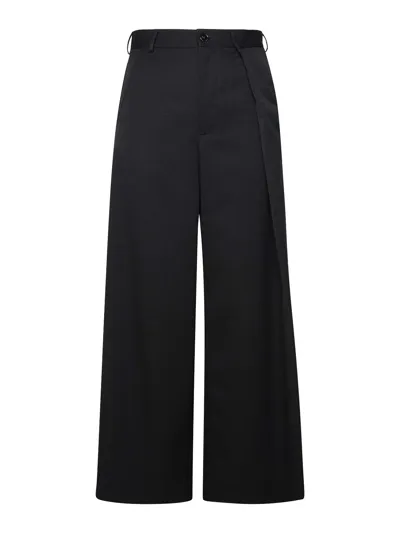 Mm6 Maison Margiela Wide Leg Pants In Black