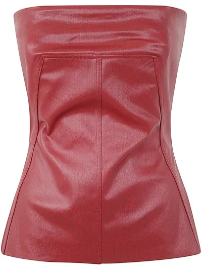 Rick Owens Strapless Bustier Top In Rosso