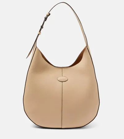 Tod's Di Small Leather Shoulder Bag In Beige