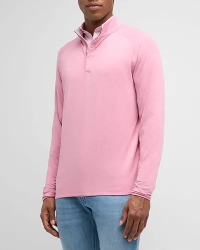 Peter Millar Men's Stealth Performance Quarter-zip Sweater In Spring Bloom