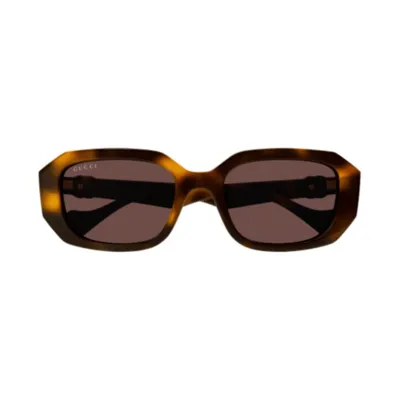 Gucci Eyewear Rectangular Frame Sunglasses In Brown